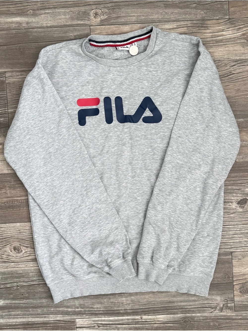 FILA Classic Pure Crewneck Sweatshirt Heather Grey Size Small